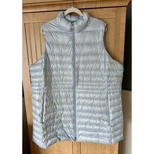 Lands End Light Baby Blue Down Puffer Vest Women's Size 2X Insulated Lightweight